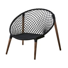 MACRAME BLACK CHAIR - CHAIRS, STOOLS